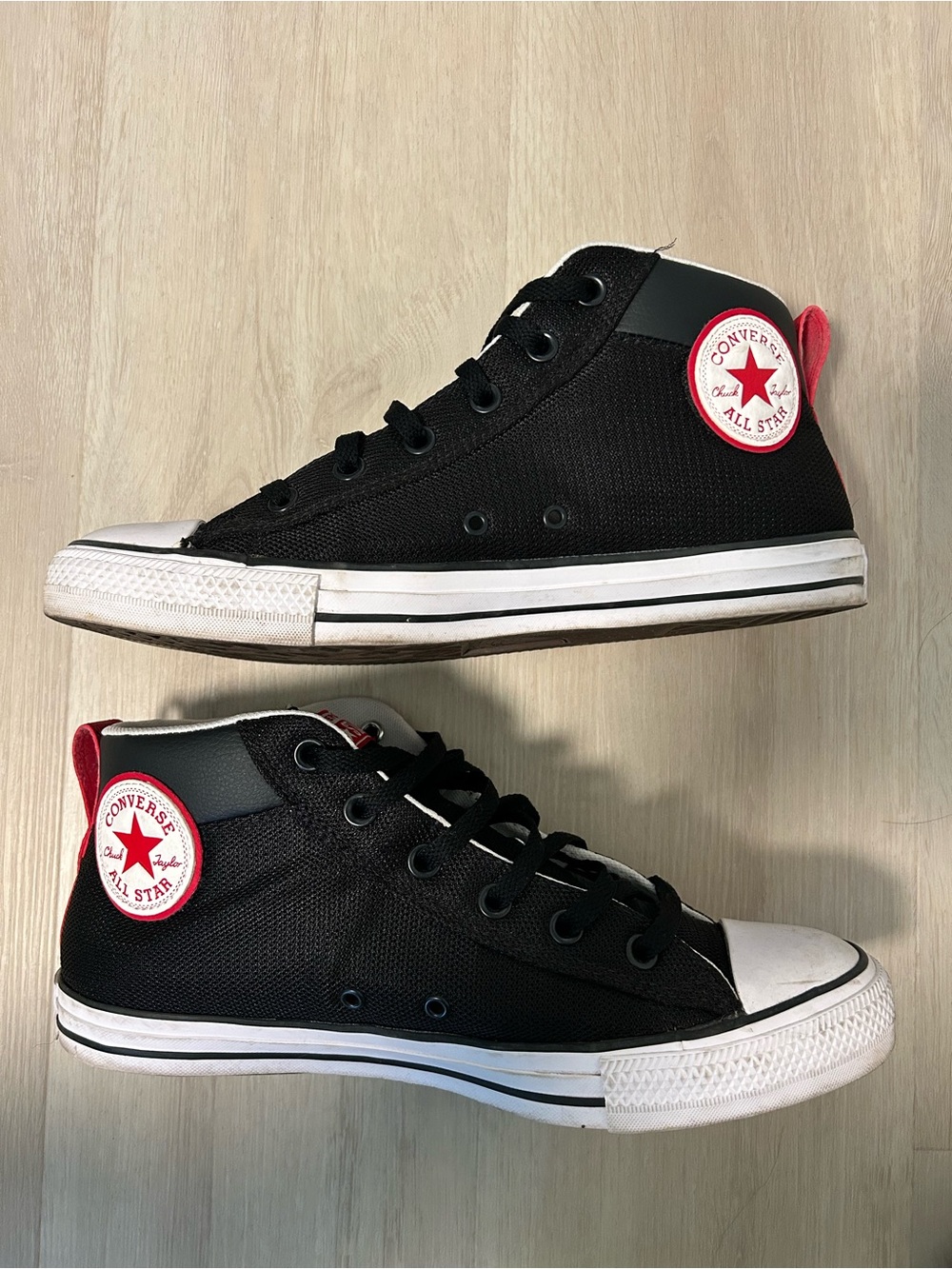 Converse Chuck Taylor All Star High Top Sneakers, Men’s 10, Black/Red